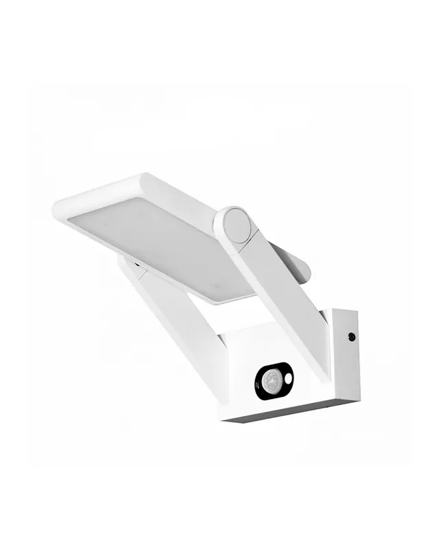 Proyector solar de 15,9cm de pared Aluminio acabado blanco sensor movimiento encendido automatico dia/noche LED 1,6W 4000K Mejor Precio