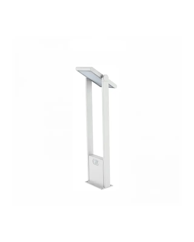 Última Versión Baliza solar de 60cm de altura Aluminio acabado blanco sensor movimiento encendido automático dia/noche LED 1,6W 4000K