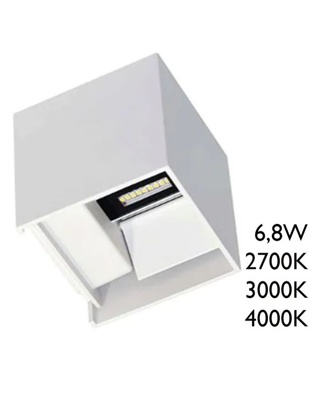 Aplique pared blanco de exterior 10cm Luz superior e inferior LED 6,8W Aluminio Solo Por Tiempo Limitado