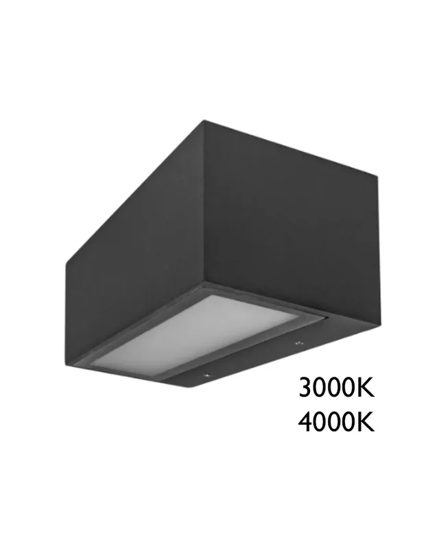 Aplique rectangular LED 15W muy luminoso IP65 acabado gris Mejor Calidad