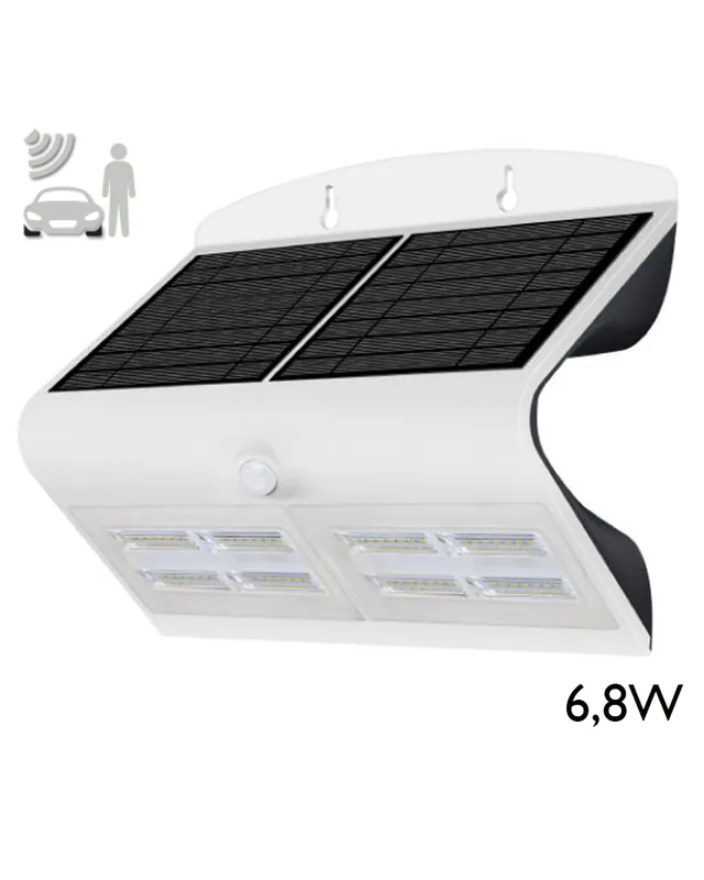 Aplique solar LED acabado blanco 6,8W con sensor de movimiento IP65 Comprar En Línea