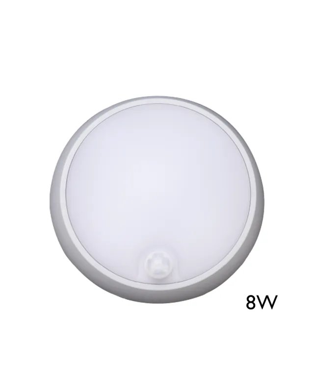 Aplique y plafón de exteriores con sensor de moviento 8W IP54 120º para pared o techo Solo Por Tiempo Limitado
