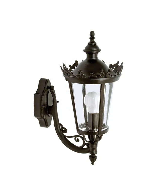 Aplique de exteriores estilo clásico IP44 E27 alto 52cms, con cabezal hacia arriba Precio Rebajado