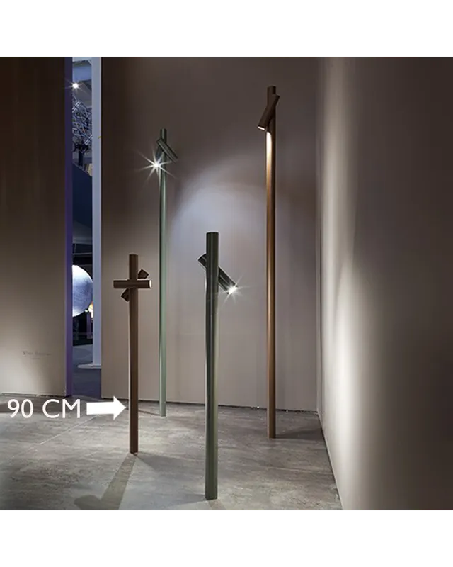 Baliza para exterior Tube 90 cm de altura acabado en corten con 2 focos LED giratorios de 4,5W 3000K IP55 Envío Inmediato