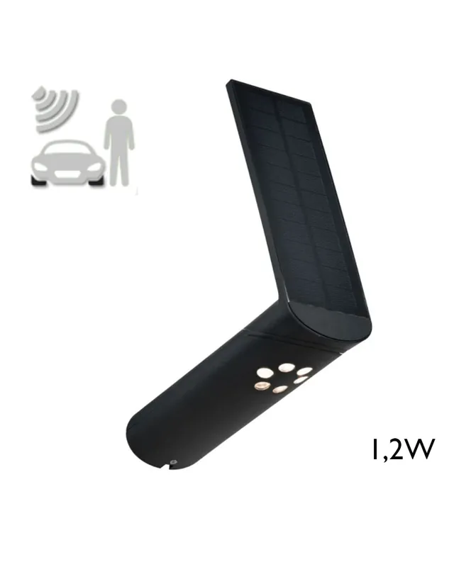 Última Versión Aplique solar LED antracita 1,2W IP44 3000K con sensor de movimiento