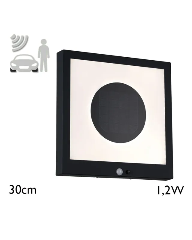 Tendencia Aplique solar LED de metal 1,2W IP44 3000K con detector de movimiento