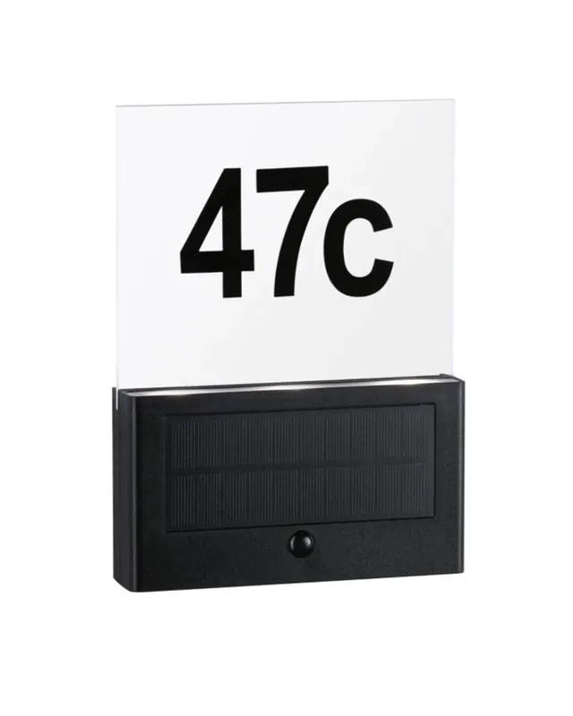Aplique solar LED 1W IP44 3000K con sensor de anochecer con número casa Envío Gratis