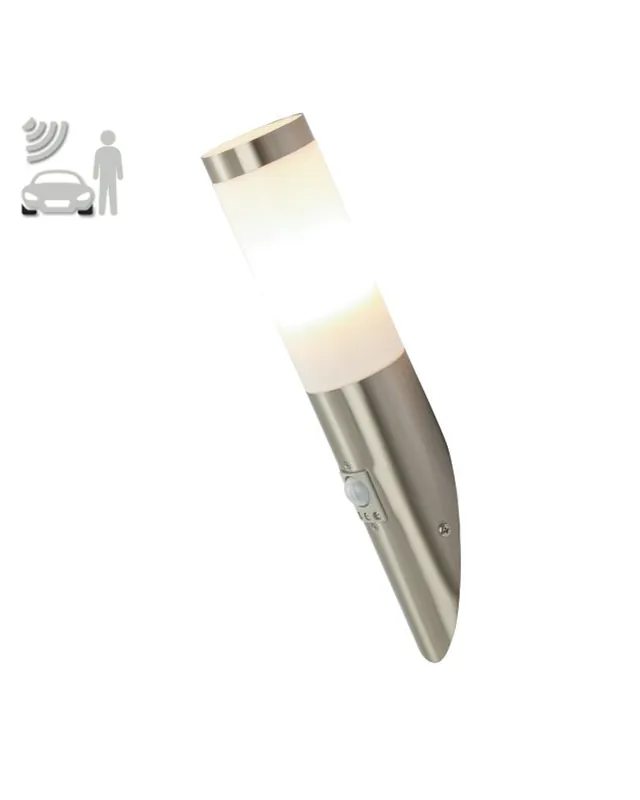 Aplique pared de exterior 40,5cm acero inoxidable E27 8,8W IP44 SENSOR MOVIMIENTO Precio Económico