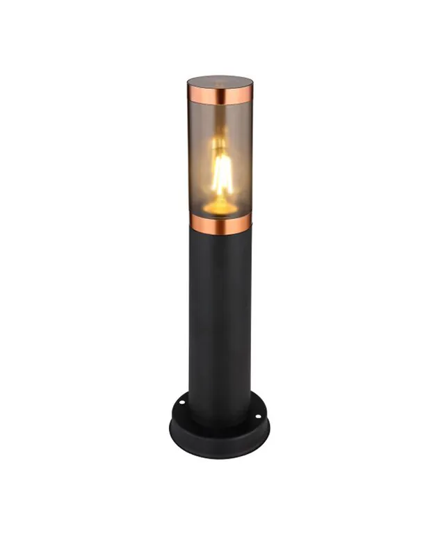 Última Oportunidad Baliza para exterior 45cm acero inoxidable acabado negro y cobre E27 23W IP44