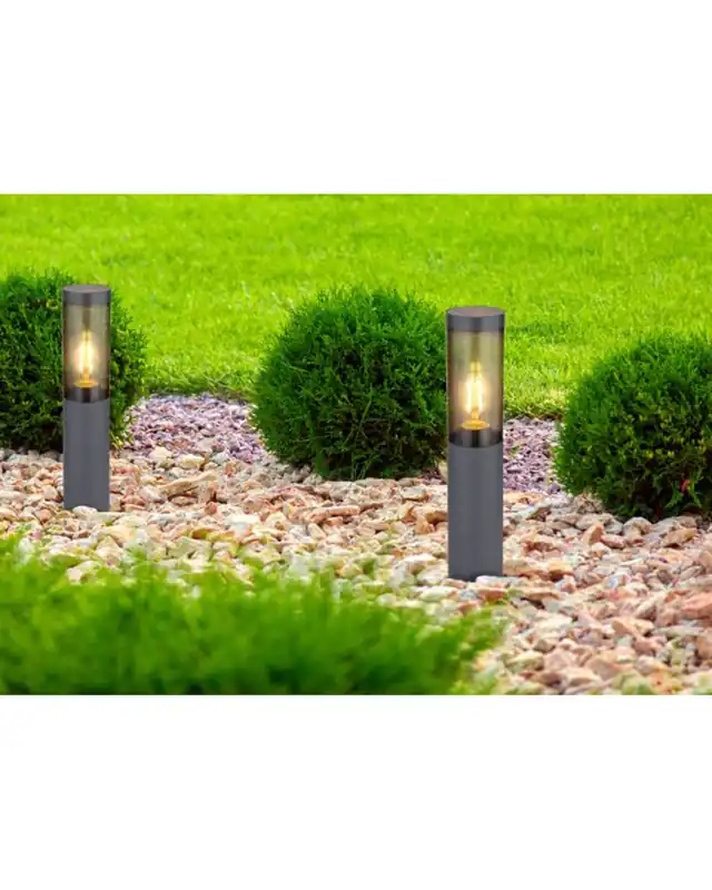 Baliza para exterior 45cm acero inoxidable antractita E27 23W IP44 Pago Seguro