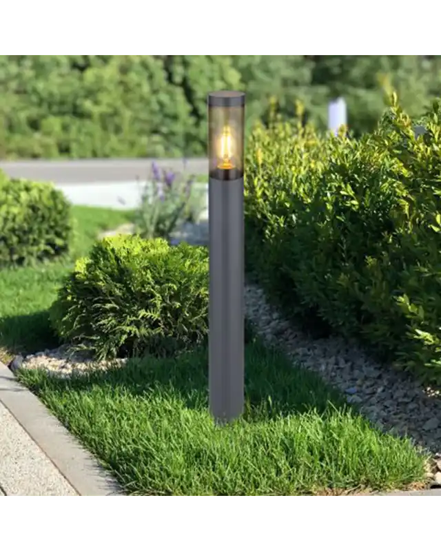 Baliza para exterior 80cm acero inoxidable antractita E27 23W IP44 Precio Rebajado