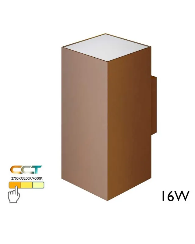 Aplique pared de exterior 16cm Luz superior e inferior LED 16W policarbonato IP65 CCT Switch 2700K/3200K/4000K Rebajas