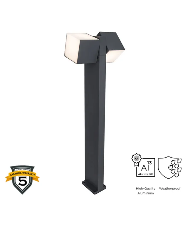 Baliza de exterior LED 75cm de aluminio acabado gris oscuro 24,4W 3000K Devolución Gratuita