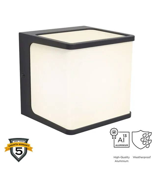 Promoción Aplique pared de exterior gris oscuro 11cm de aluminio LED 14,5W 3000K