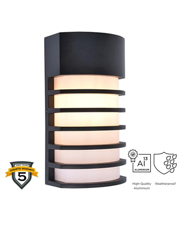 Aplique pared de exterior negro 10cm de aluminio E27 Stock Limitado
