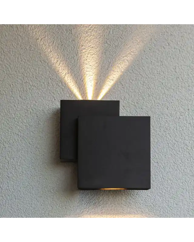 Aplique pared de exterior negro 19,5cm de aluminio LED 21W 3000K Ordena Ya
