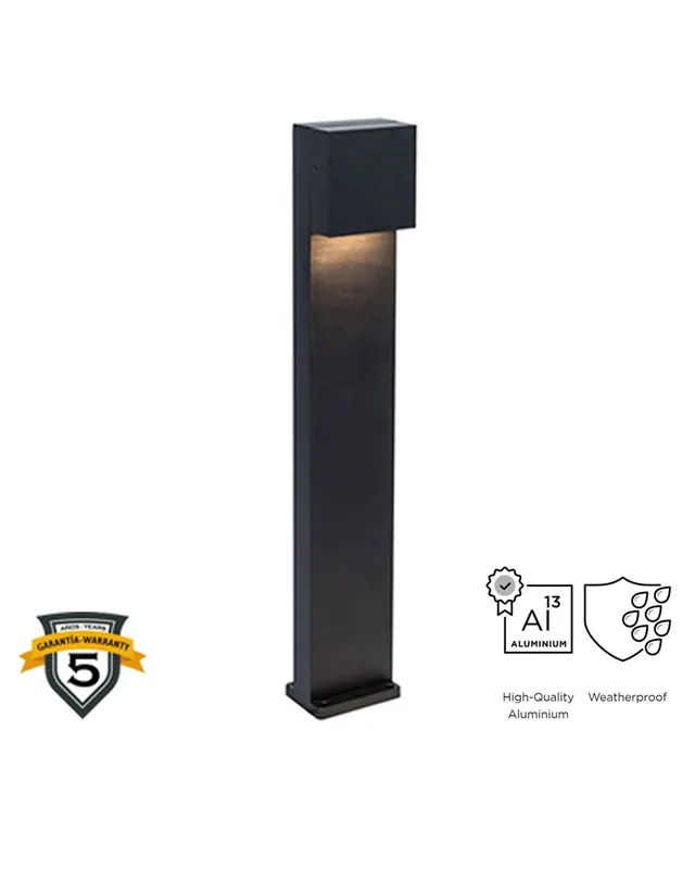 Baliza de exterior LED 65cm de aluminio acabado negro 9,5W 3000K Popular