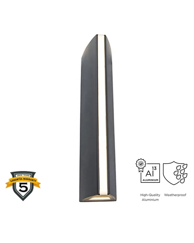Aplique pared de exterior 30cm de aluminio LED 14,5W 3000K Devolución Gratuita