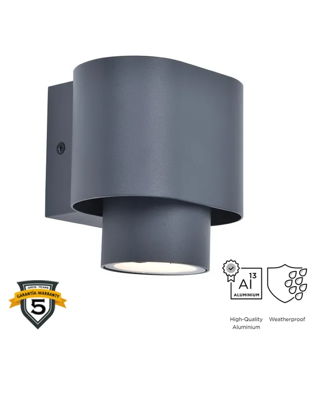 Aplique pared de exterior gris oscuro 10,7cm de aluminio GU10 Bestseller