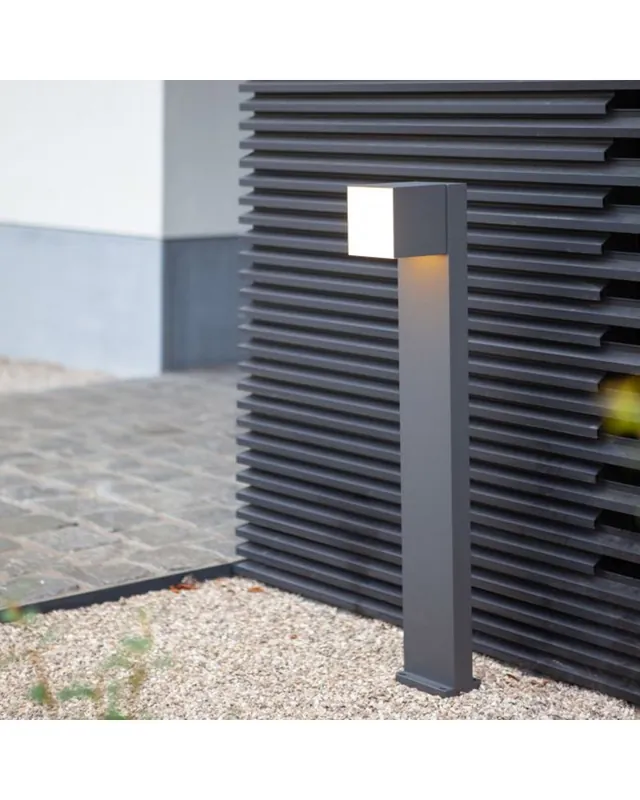 A Buen Precio Baliza de exterior 75cm LED 12,2W de aluminio y PC acabado gris oscuro IP54