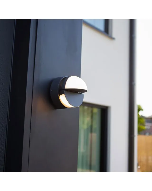 Profesional Aplique pared de exterior LED gris oscuro 16,1cm aluminio y PC 13W IP54 3000K