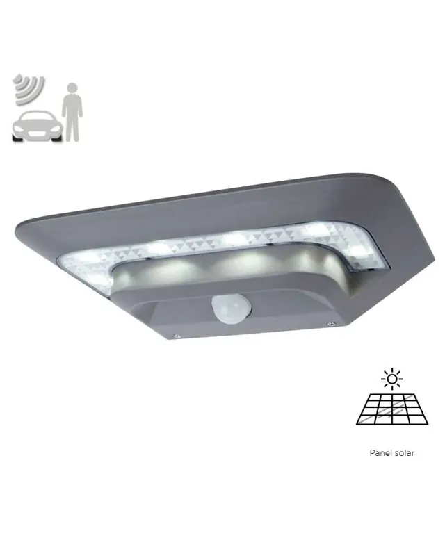 Aplique pared gris de exterior SOLAR 24,7cm LED 2,4W 4000K IP44 sensor movimiento Original