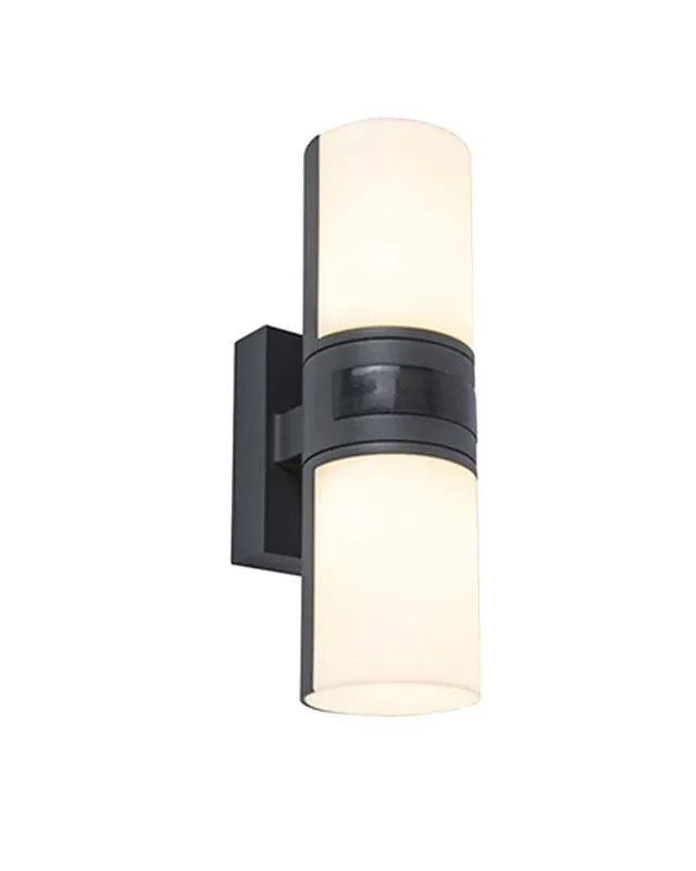 Aplique pared gris de exterior 24,5cm de aluminio LED 16,5W 3000K IP54 sensor movimiento Máxima Calidad