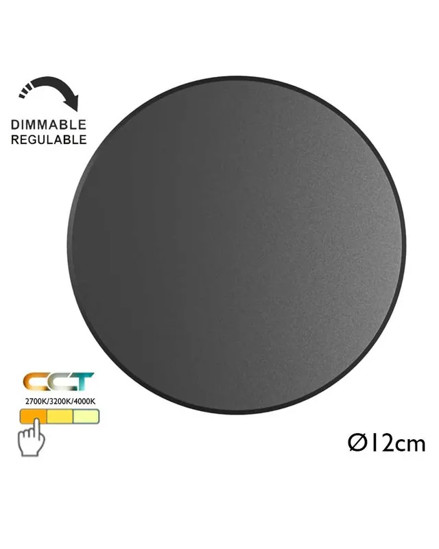 Aplique pared de exterior 12cm de aluminio y PC LED 6W CCT Switch 2700K/3200K/4000K Regulable Imprescindible (Must-Have)