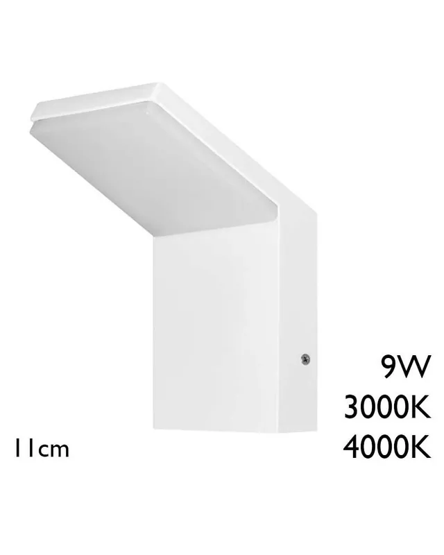 Aplique pared de exterior 11cm de aluminio acabado blanco LED 9W Mejor Calidad