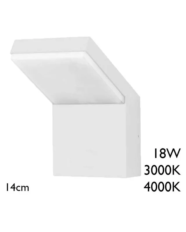 Tendencia Aplique pared de exterior 14cm de aluminio acabado blanco LED 18W
