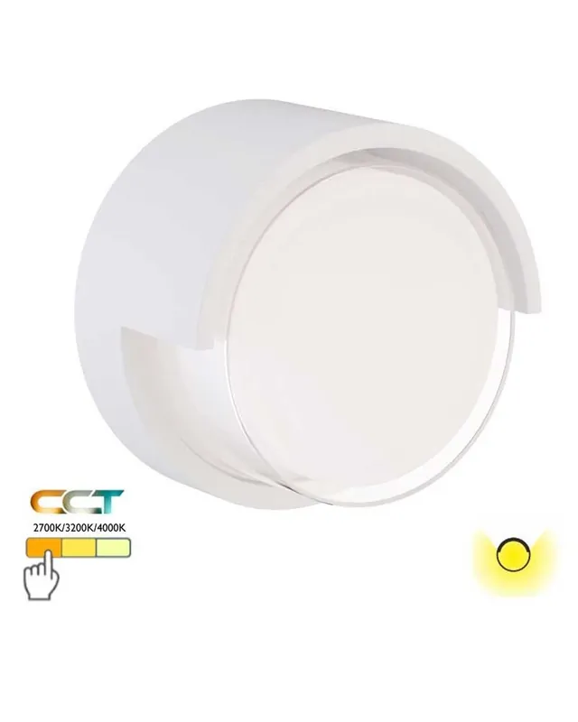 Aplique pared de exterior circular 16,9cm LED 15W policarbonato IP65 CCT Switch 2700K/3200K/4000K Favorito De Clientes