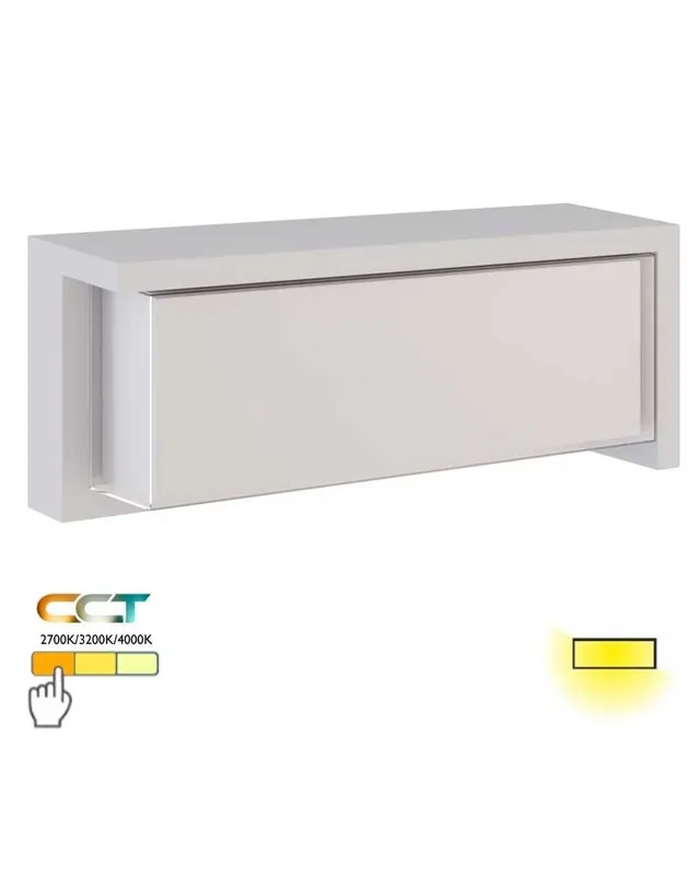 Aplique pared de exterior rectangular 32cm LED 24W policarbonato IP65 CCT Switch 2700K/3200K/4000K Compra Hoy