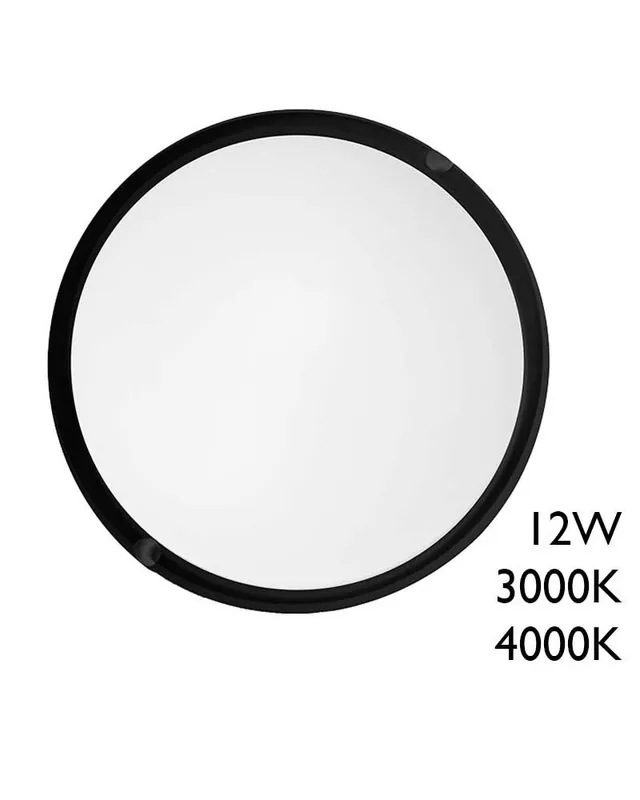 Bañador pared 15,7cm de policarbonato negro LED 12W IP65 apto para exteriores Favorito De Clientes