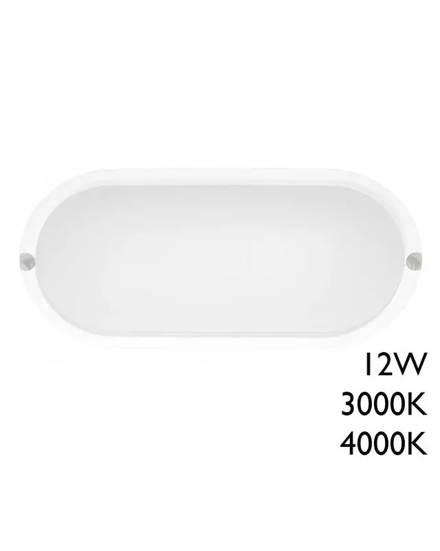 Venta Final Bañador pared 17,8cm de policarbonato blanco LED 12W IP65 apto para exteriores