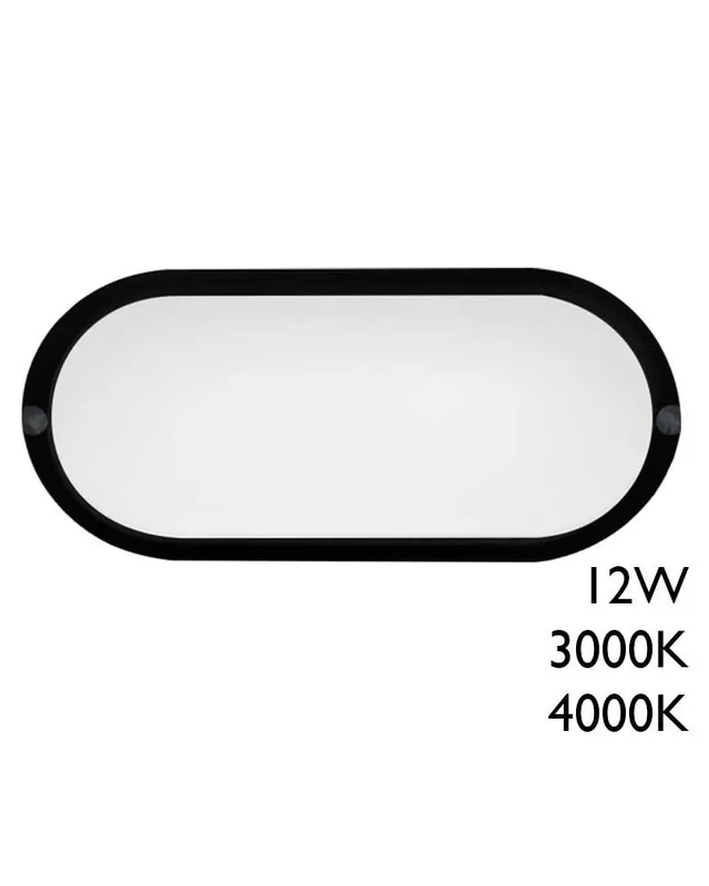 Bañador pared 17,8cm de policarbonato negro LED 12W IP65 apto para exteriores Garantía Incluida