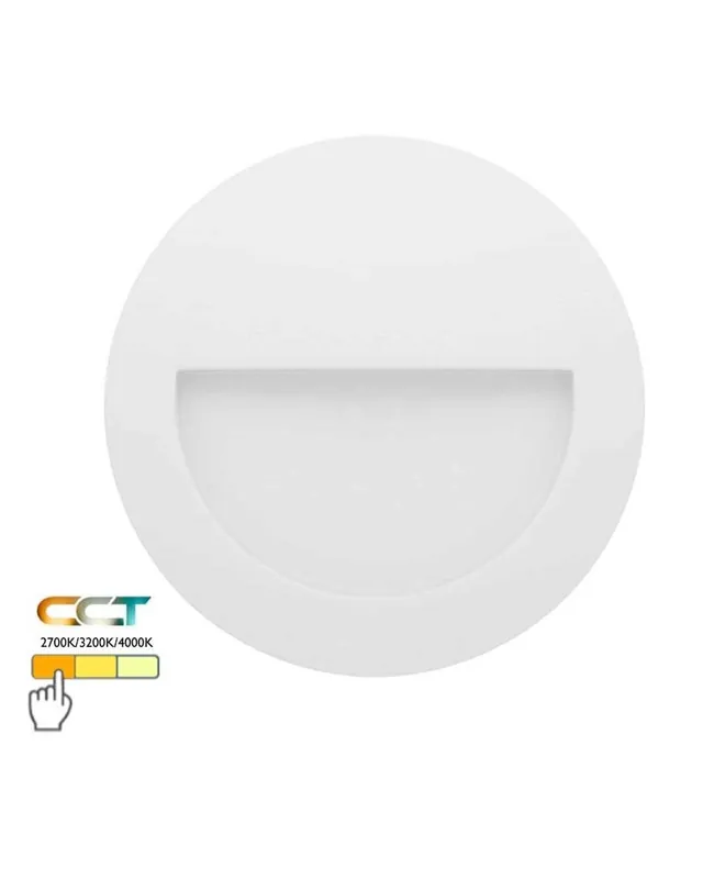 Aplique señalizador empotrable 11cm de policarbonato LED 3W IP65 CCT Switch 2700K/3200K/4000K Ordena Ya
