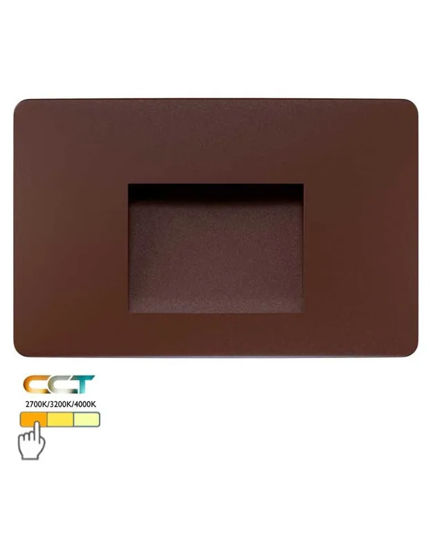Aplique señalizador empotrable 13,4cm de policarbonato LED 3W IP65 CCT Switch 2700K/3200K/4000K Económico