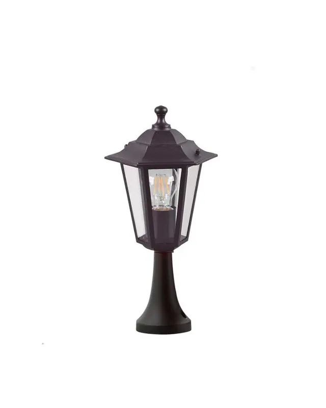 Sobremuro negro clásico 40cms de exterior E27 aluminio y cristal Bestseller