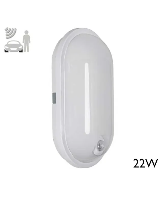 Aplique y plafón de exteriores 27,1cm LED 18W 4000K IP65 127º con SENSOR Entrega Rápida
