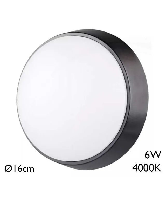 Súper Precio Aplique pared de exterior redondo 16cm de diámetro LED 6W 4000K IP54
