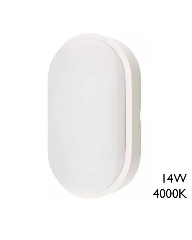 Aplique pared de exterior ovalado 21,2cm de alto LED 14W 4000K IP54 Gran Oferta