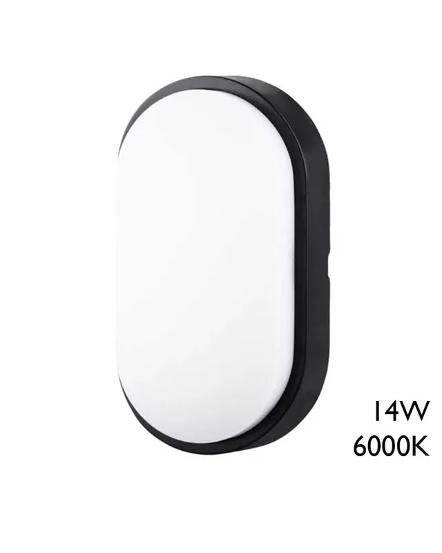 Aplique pared de exterior ovalado 21,2cm de alto LED 14W 6000K IP54 Nuevo Modelo