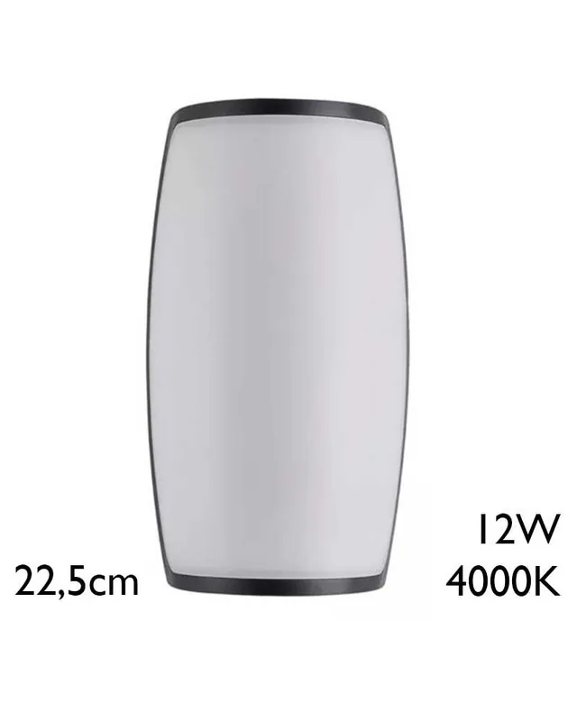 Aplique pared de exterior 22,5cm de alto LED 12W 4000K IP54 Auténtico