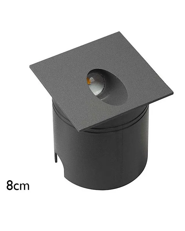 Aplique señalizador 8cm empotrable de aluminio y policarbonato LED 3W IP65 Ocasión Especial