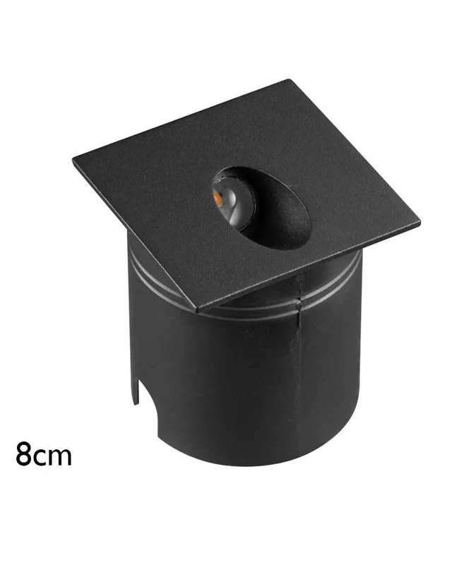 Auténtico Aplique señalizador 8cm empotrable de aluminio y policarbonato LED 3W IP65