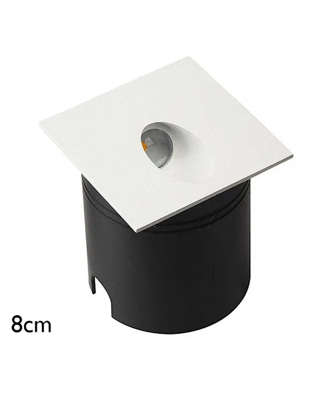Aplique señalizador 8cm empotrable de aluminio y policarbonato LED 3W IP65 Máxima Calidad