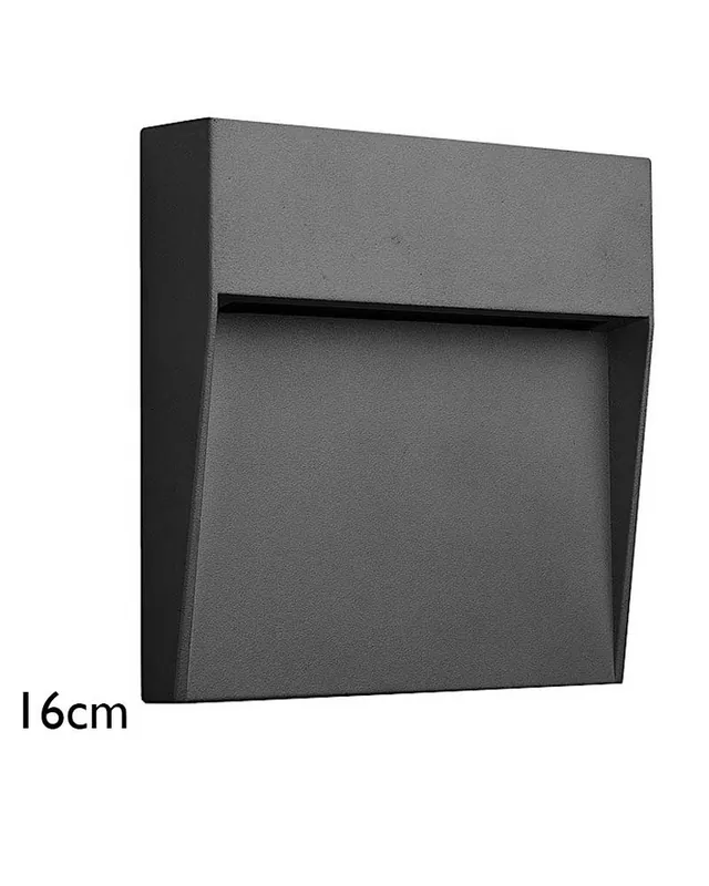 Bañador pared 16cm de aluminio y policarbonato LED 6W IP54 apto para exteriores Promoción Exclusiva