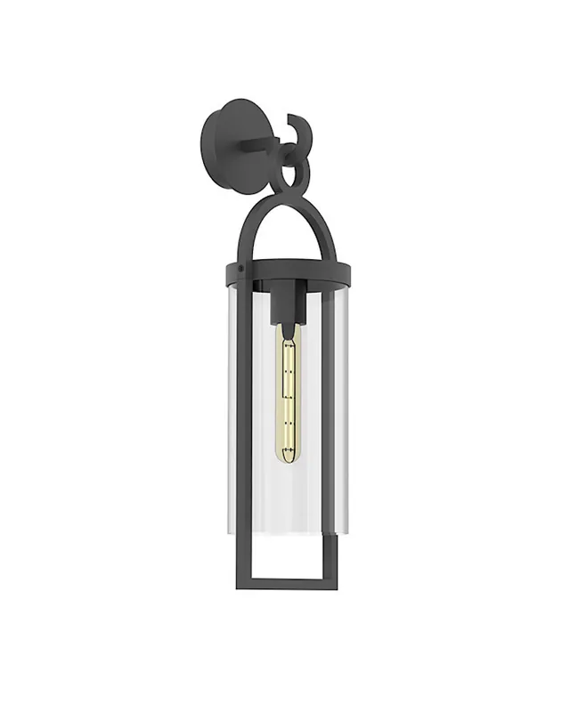 Aplique de exterior 58,5cm E27 de aluminio gris y cristal transparente IP54 No Te Lo Pierdas