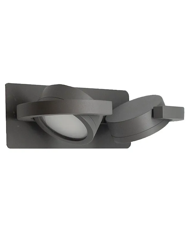 Aplique de exterior con dos luces GX5.3 de aluminio orientables en distintas direcciones 9W IP54 Oferta