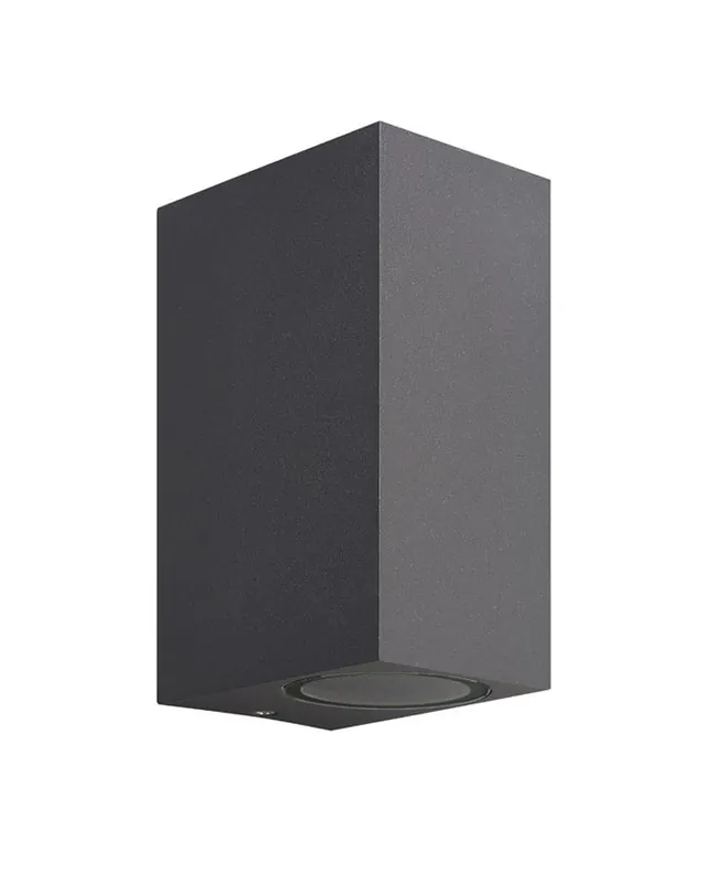 Aplique de exterior 15cm 2 luces GU10 de aluminio y cristal IP54 Hecho A Mano